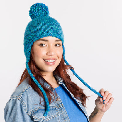 Caron Knit Ear Flap Cozy Hat Knit Ear Flap Cozy Hat made using Caron yarn