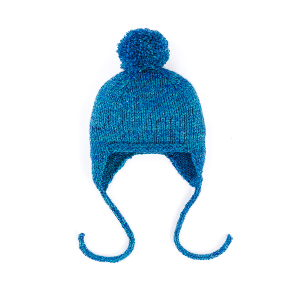 Knit Ear Flap Cozy Hat made using Caron yarn