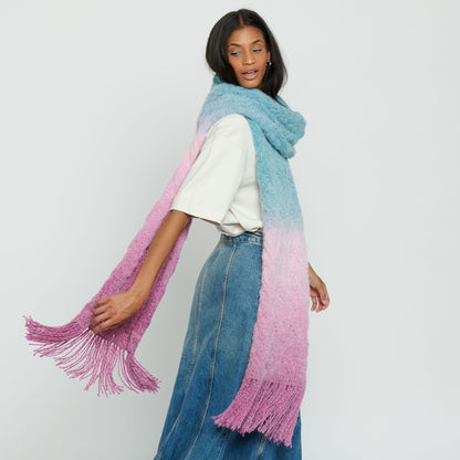 Caron Tuck Cables Big Knit Scarf Knit Scarf made in Caron Colorama Halo Perfect Phasing Yarn