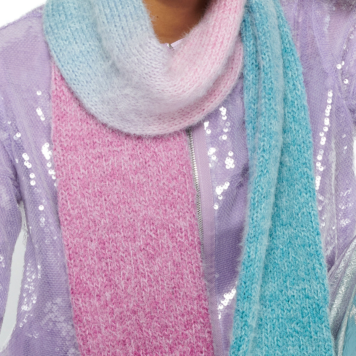 Knit Scarf made in Caron Colorama Halo Perfect Phasing Yarn