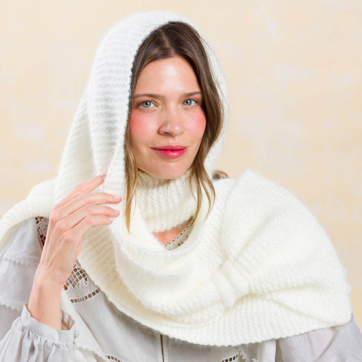 Knit Bow-Scarf made using Caron yarn