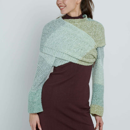 Caron Knit Convertible 4-Way Wrap Knit Wrap made in Caron Cloud Cakes Yarn
