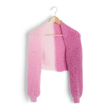 Caron Brioche Rib Knit Shrug Knit Shrug made in Caron Colorama Halo Perfect Phasing Yarn