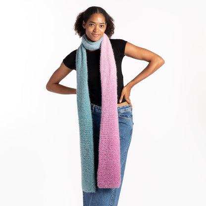 Caron Colorama Halo Knit Twisted Wrap Knit Wrap made in Caron Colorama Halo Perfect Phasing Yarn