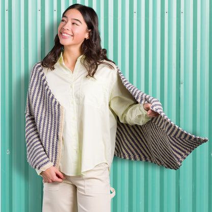 Caron Stripy Linen Stitch Knit Wrap Knit Wrap made in Caron Yarn