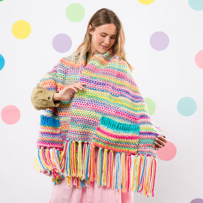 Caron Birthday Wishes Knit Pocket Shawl Caron Birthday Wishes Knit Pocket Shawl