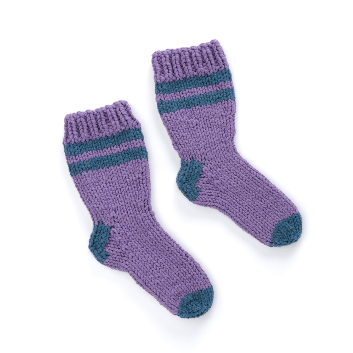 Coziest Knit Slipper Socks made using Caron yarn