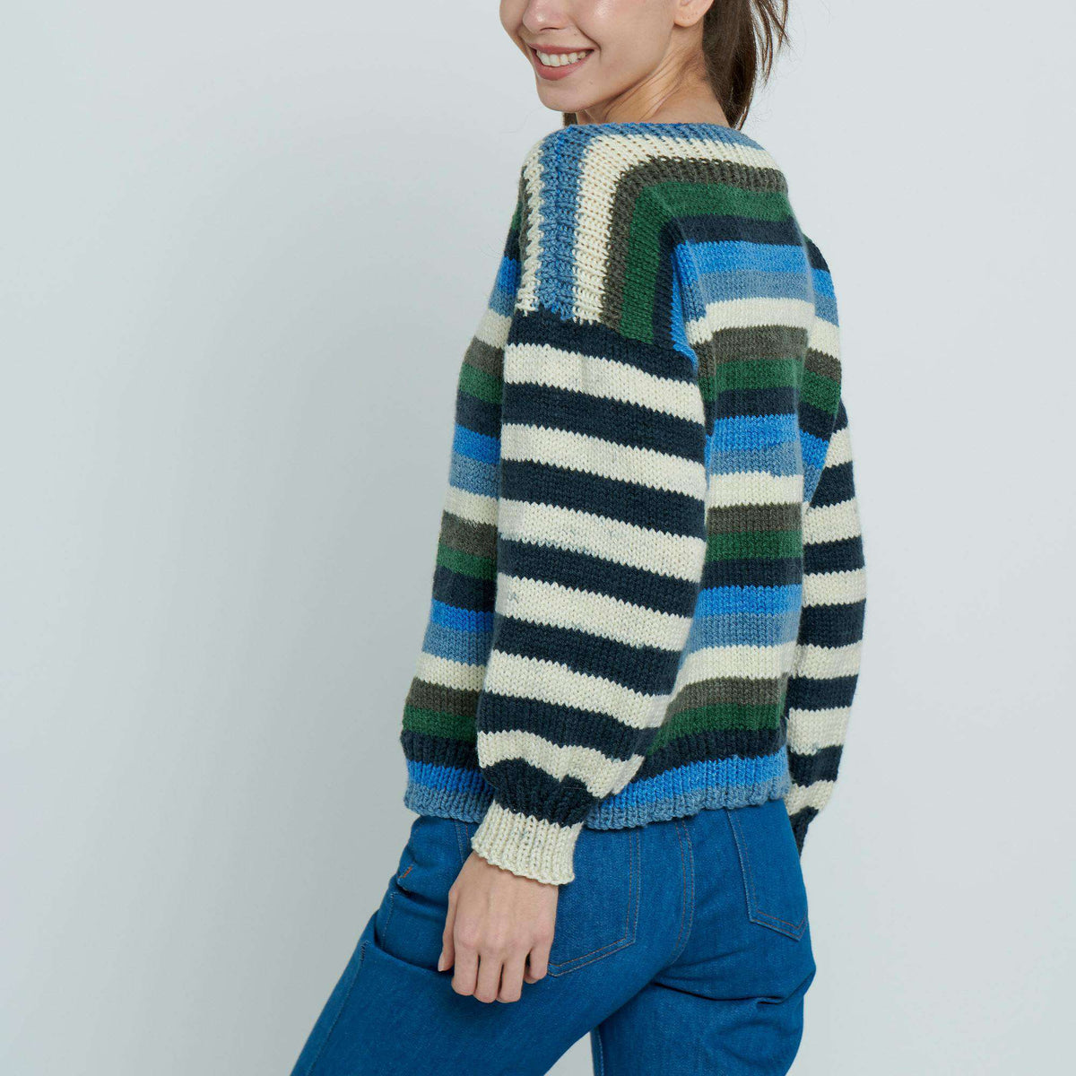 Knit Pullover made in Caron Cinnamon Swirl Cakes Yarn