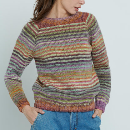 Caron Knit Striped Top Down Sweater Knit Striped Top Down Sweater made using Caron yarn