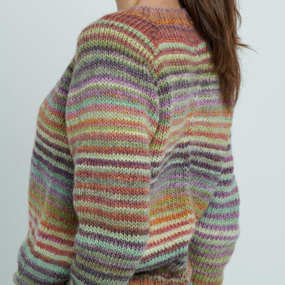 Caron Knit Striped Top Down Sweater Knit Striped Top Down Sweater made using Caron yarn