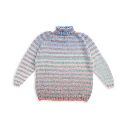 Caron Stripe Vibrations Knit Pullover Knit Pullover made in Caron Colorama Halo Perfect Phasing Yarn