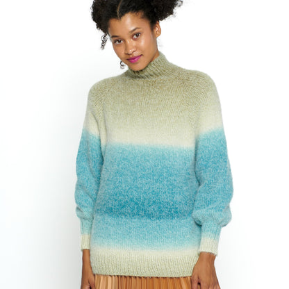 Caron Turtleneck Knit Pullover Knit Pullover made in Caron Colorama Halo Perfect Phasing Yarn