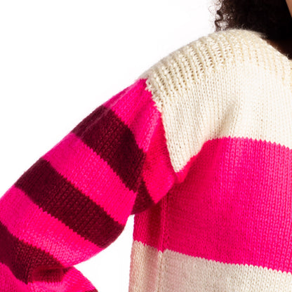 Caron Striped Harmony Beginner Knit Sweater Knit Sweater made in Caron Simply Soft Yarn