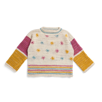 Caron Spring Style Embroidered Knit Pullover Knit Pullover made in Caron Yarn