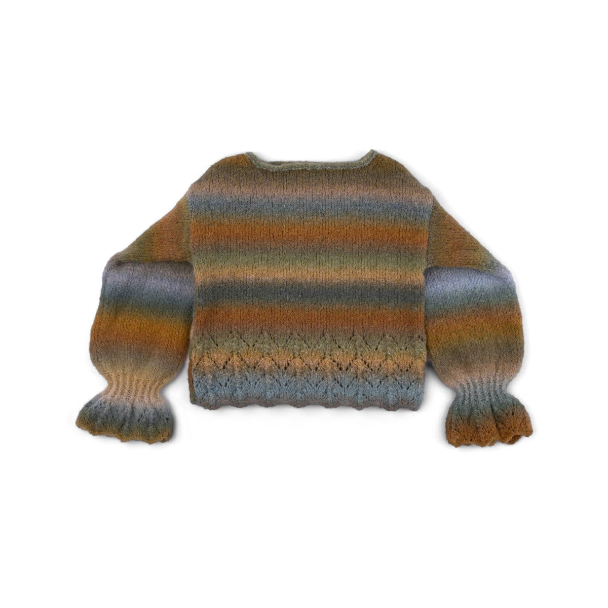 Lace Hemmed Knit Pullover made using Caron yarn