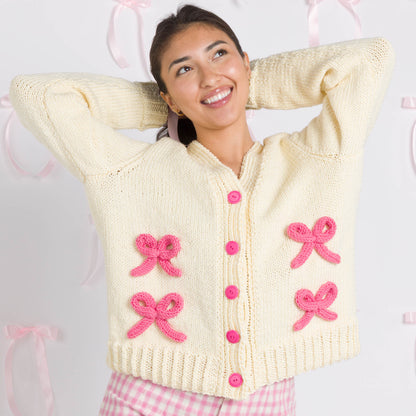Caron Bows on the Go Cardigan Bows On The Go Cardigan made using Caron yarn