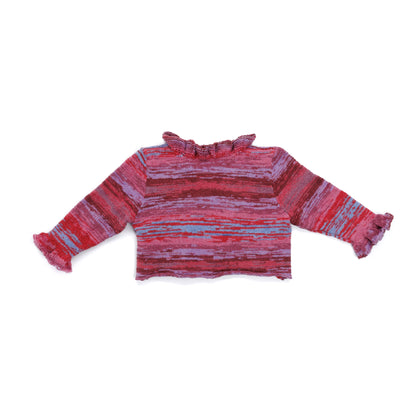 Caron Knit Ruffle Tie-front Cardigan Knit Ruffle Tie-Front Cardigan made using Caron yarn