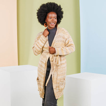 Caron Oh So Cozy Knit Coatigan Oh So Cozy Knit Coatigan made using Caron yarn