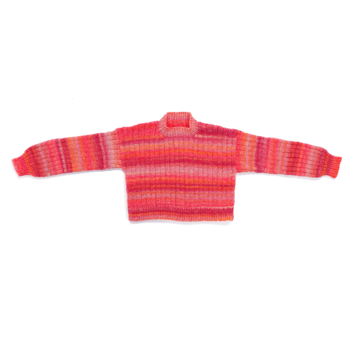 Ribbed And Cropped Knit Pullover made using Caron yarn