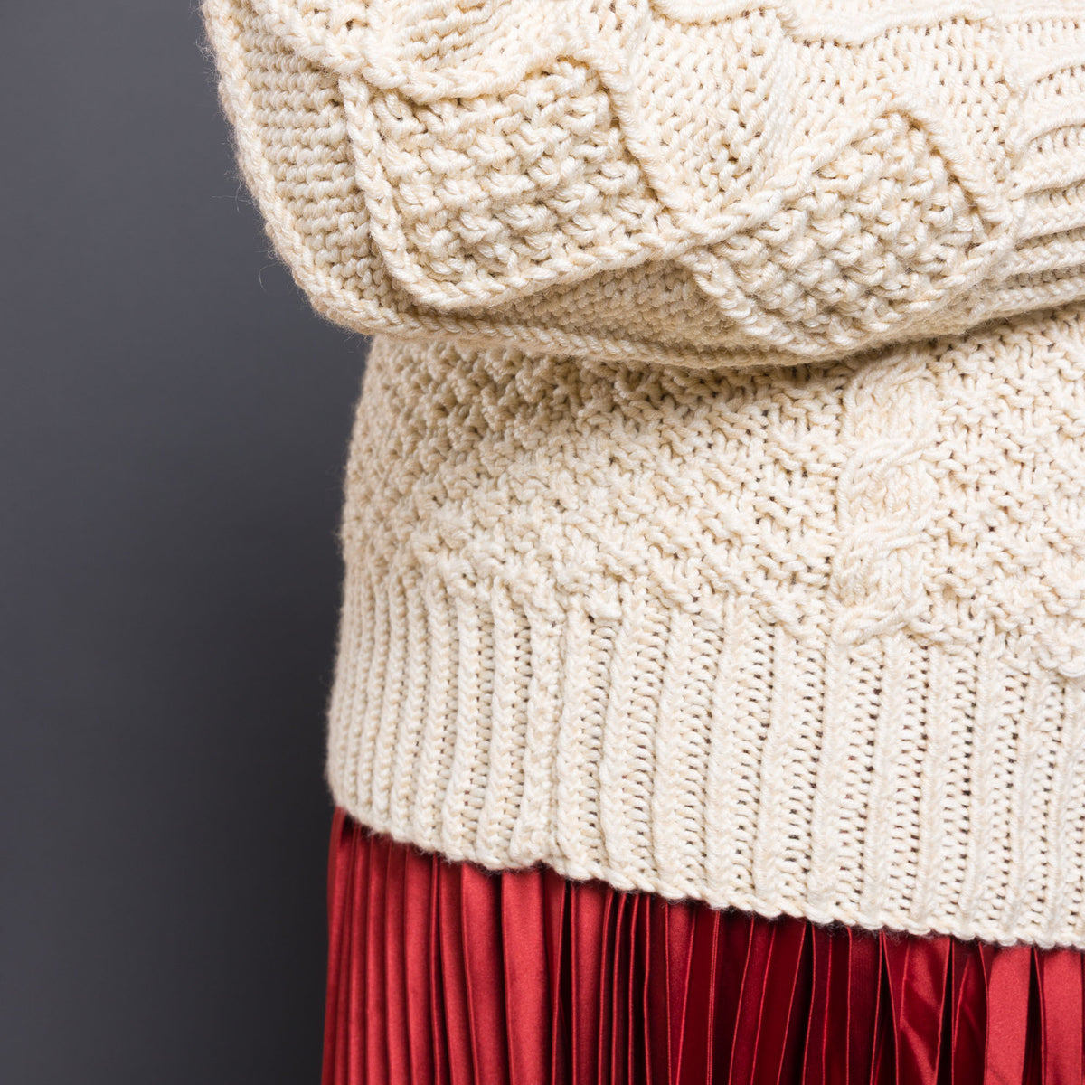 Country Cables Knit Pullover made using Caron yarn