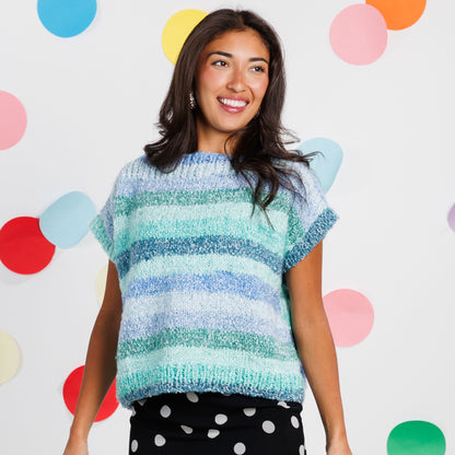 Caron Fuzzy Lines Knit Boxy Vest Caron Fuzzy Lines Knit Boxy Vest