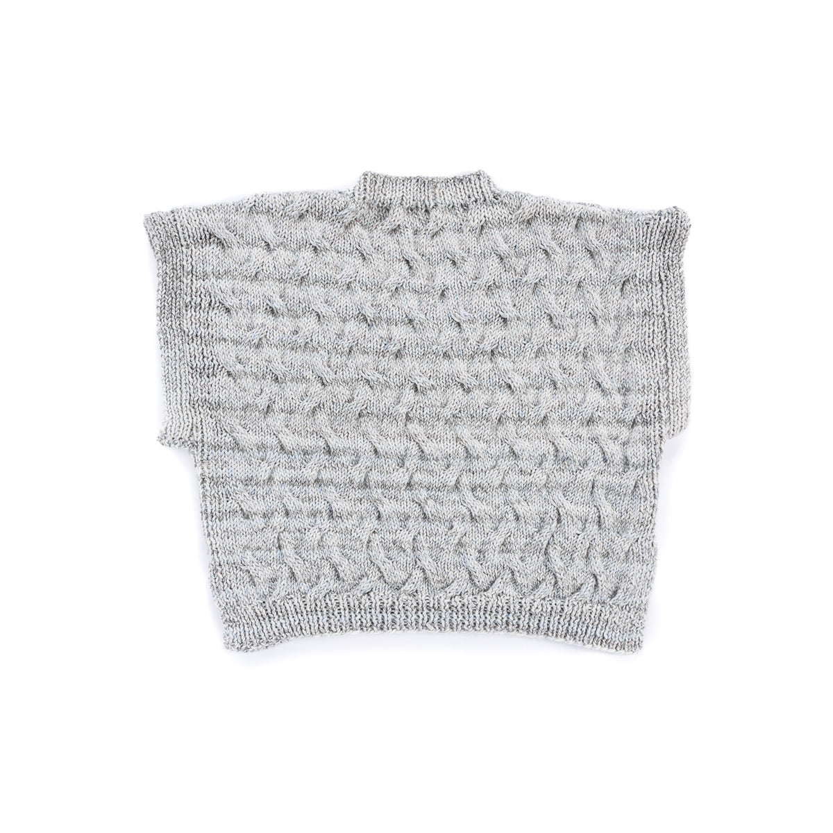 Shadow Cables Knit V-Neck Vest made using Caron yarn