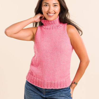 Caron Neck High Knit Vest Neck High Knit Vest made using Caron yarn