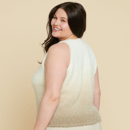 Caron Cozy Knit Slounge Tank Knit Tank made in Caron Colorama Halo Perfect Phasing Yarn