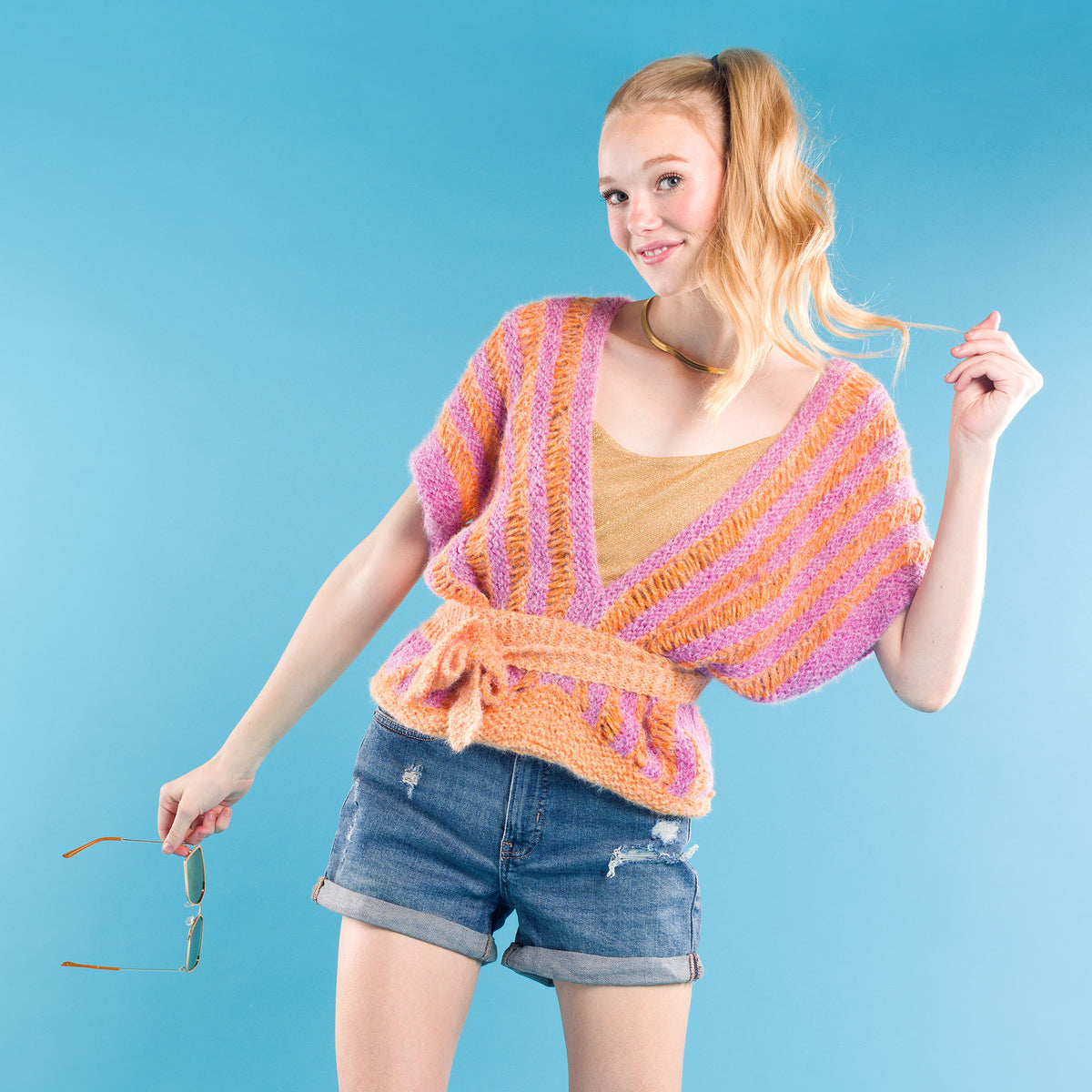 Knit Top made in Caron Colorama Halo Perfect Phasing Yarn