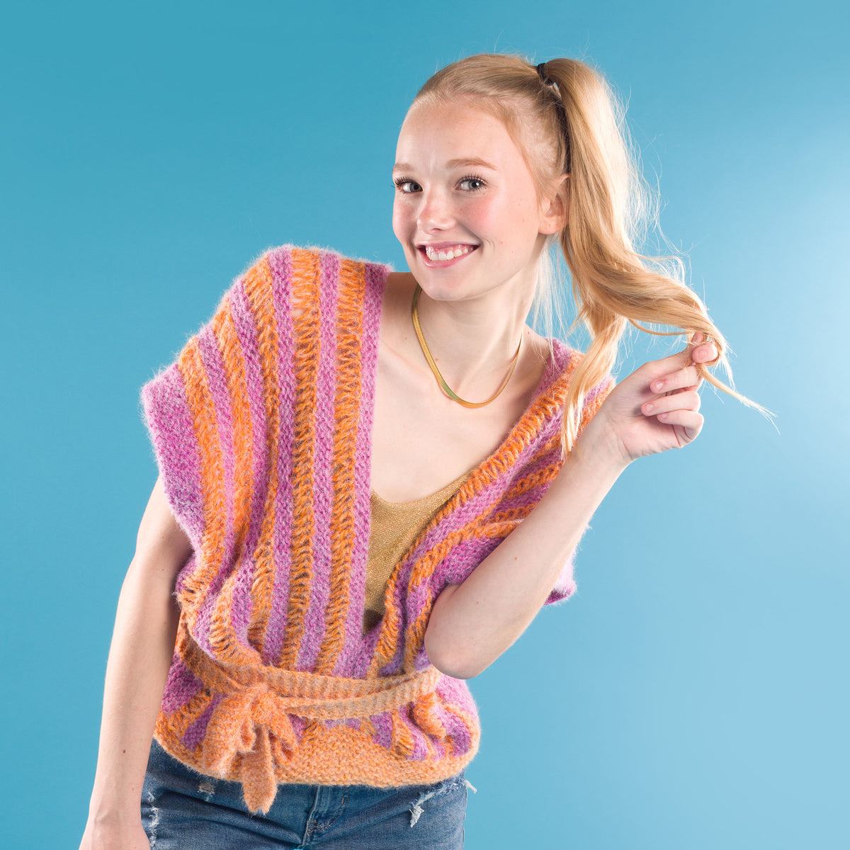 Knit Top made in Caron Colorama Halo Perfect Phasing Yarn
