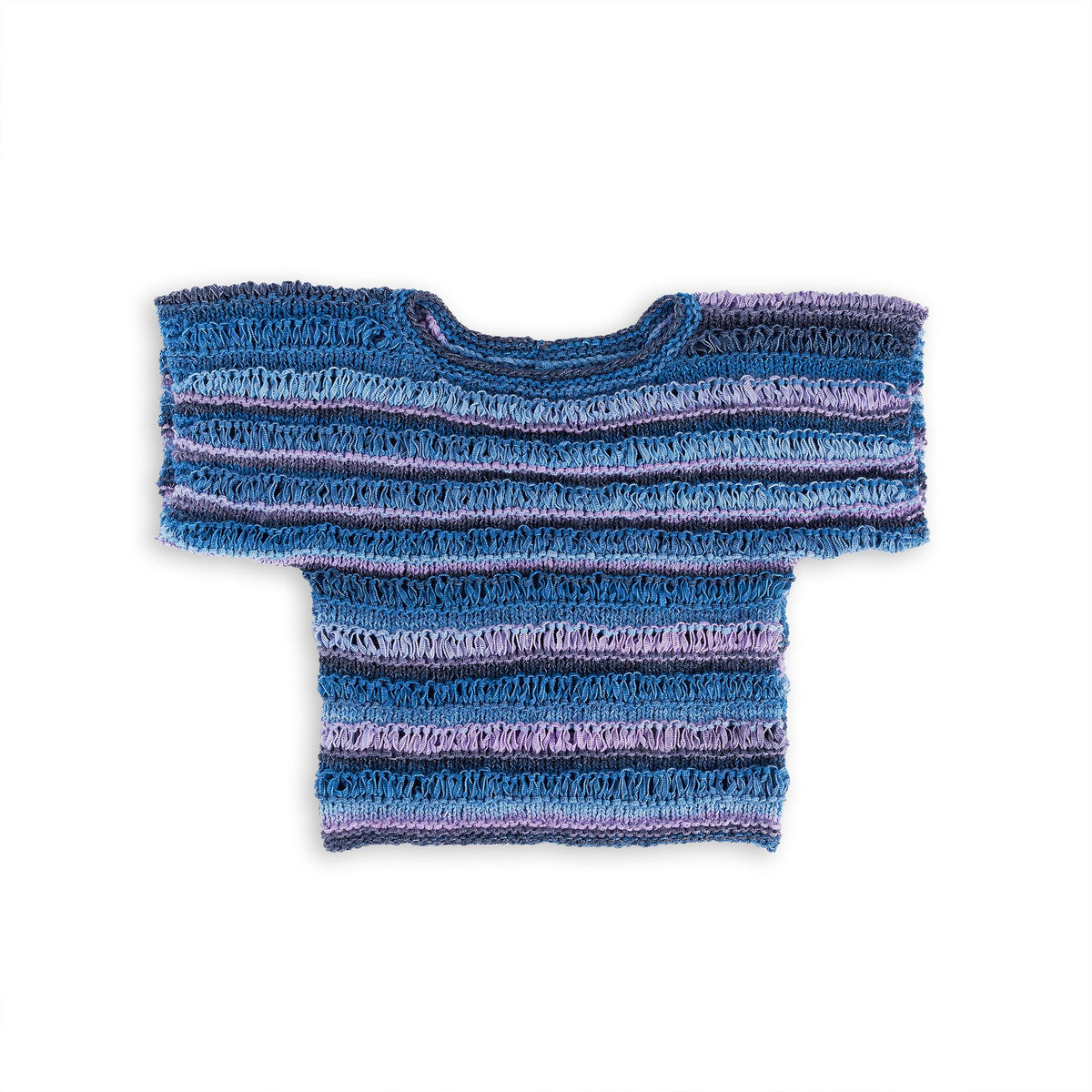 Knit Drop Stitch Tee made using Caron yarn