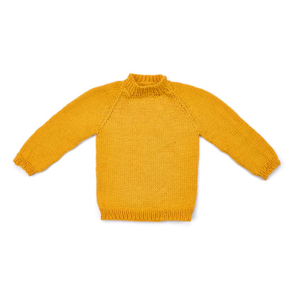 Caron Top Down Knit Baby Pullover Gold