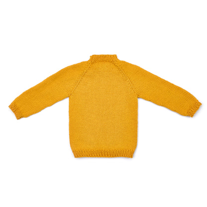 Caron Top Down Knit Baby Pullover Gold