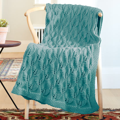 Caron Leafy Green Knit Afghan Hosta