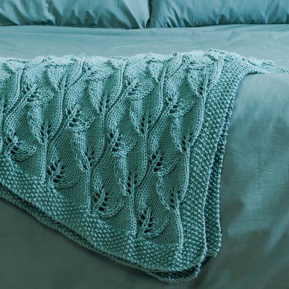 Caron Leafy Green Knit Afghan Hosta