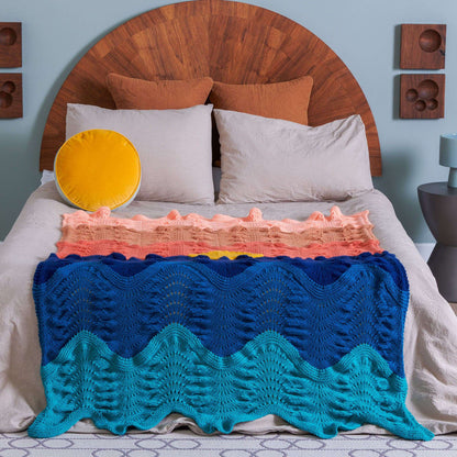 Caron Sunset Knit Blanket Knit  made in Caron One Pound  yarn
