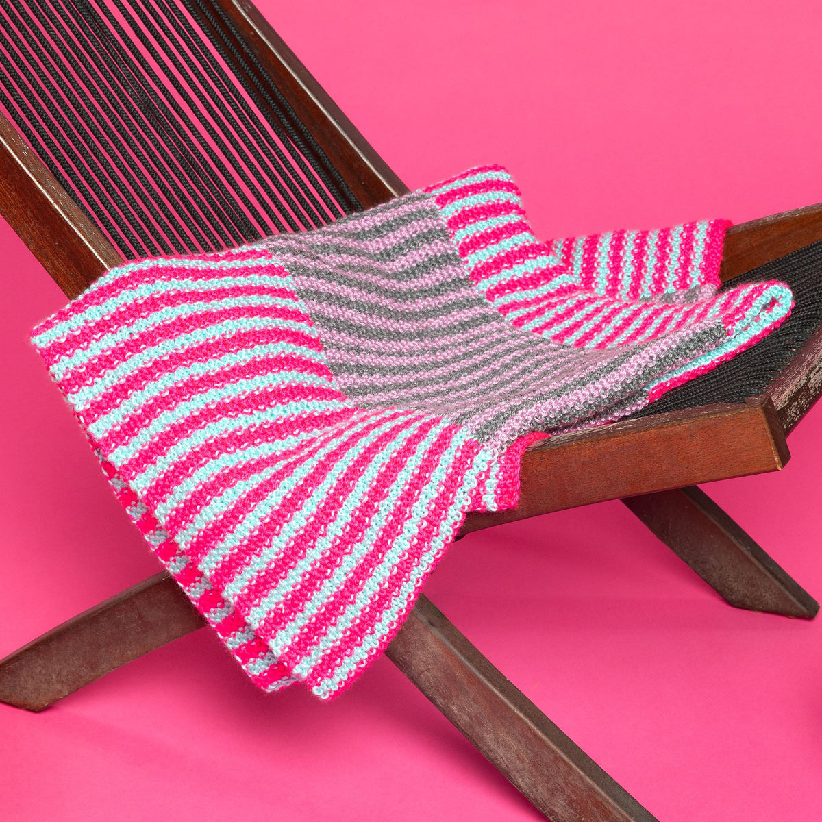 Knit Blanket made in Caron Simply Soft Yarn