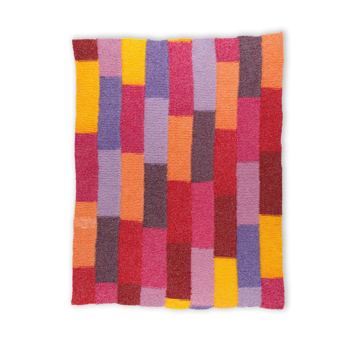 Knit Straight Strip Blanket made using Caron yarn