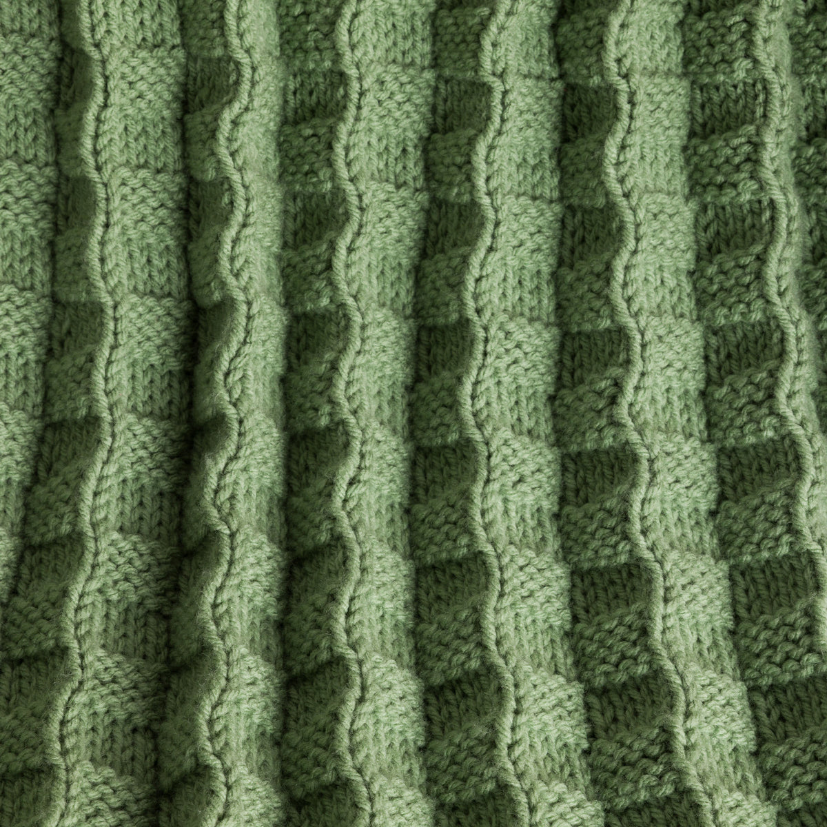 Rich Textures Knit Blanket made using Caron yarn