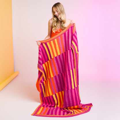 Caron Flowing With It Knit Blanket Flowing With It Knit Blanket made using Caron yarn