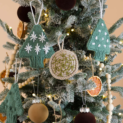 Caron Knit Tree Ornaments Caron Knit Tree Ornaments
