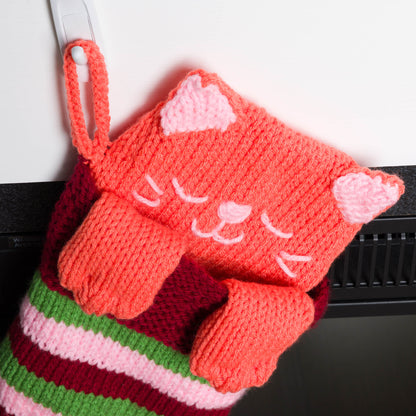 Caron Knit Meowy Christmas Stocking Knit Meowy Christmas Stocking made using Caron yarn