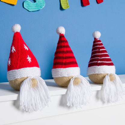 Caron Knit Trio of Marching Gnomes Knit Trio Of Marching Gnomes made using Caron yarn