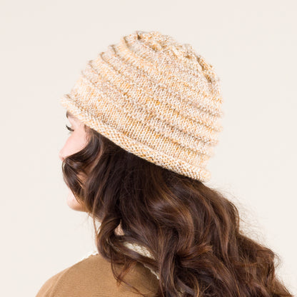 Caron Garter ridges knit Hat Beachy