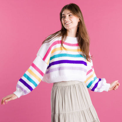 Caron Dropped & Cropped Knit Pullover Dropped & Cropped Knit Pullover made using Caron yarn