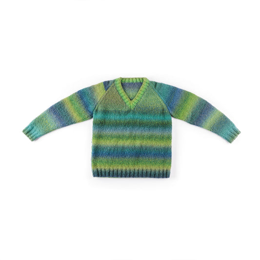 Misty Horizon V-Neck Knit Sweater made using Caron yarn