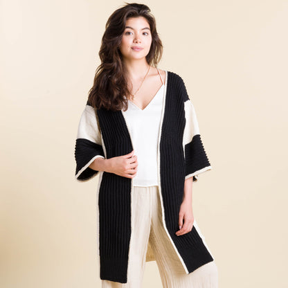 Caron Knit Contrast Cardigan Knit Contrast Cardigan made using Caron yarn