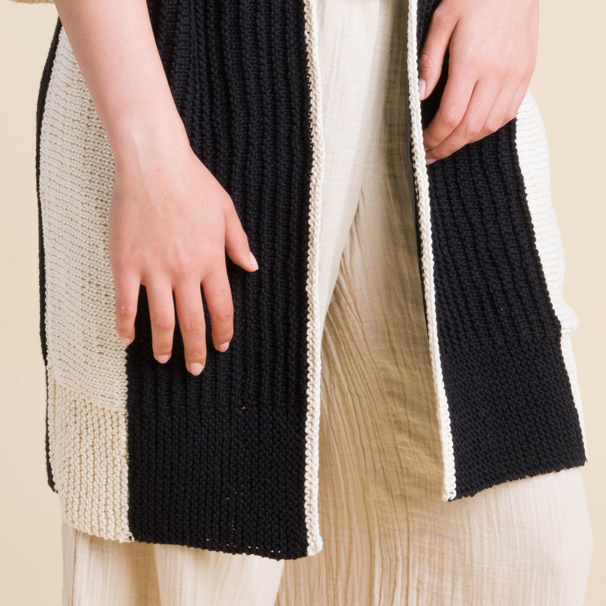 Knit Contrast Cardigan made using Caron yarn