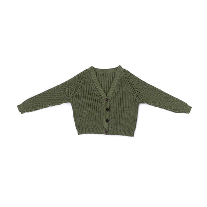Caron Shake It Up Rib Knit Cardigan Peridot