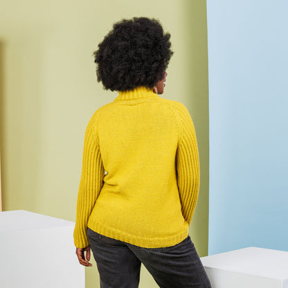 Caron Saddle Shoulder Half-Zip Knit Sweater Autumn Gold